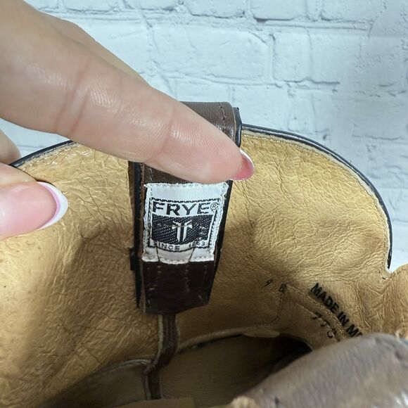 Frye Regina Ankle Booties Women Size 10 Brown Soft Leather Slip on Western - Picture 12 of 15